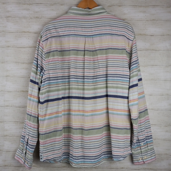 Carbon2Cobalt Striped Button-Down Shirt Large - Picture 2 of 10